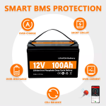 LiFePO4 Quyosh energiyasini saqlash quvvati batareyasi 12V 100Ah